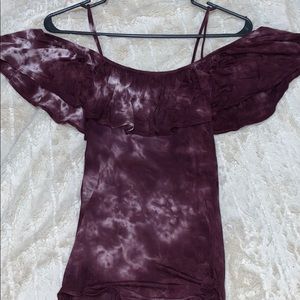 American eagle maroon and white body suit.